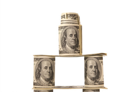 Hundred dollar bills money pile