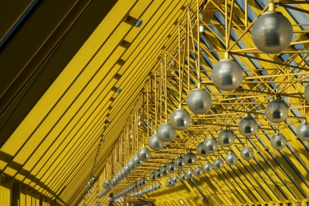Glass gallery on the bridge. Moscow. Russia.のeditorial素材