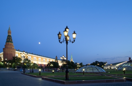 Manege Square at night, Moscow, Russiaのeditorial素材