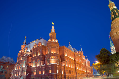 State Historical Museum at night. Moscow, Russia