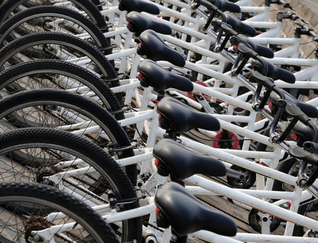 A row of bicycles