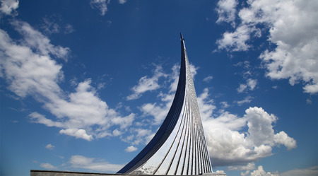 Conquerors of Space Monument in the park outdoors of Cosmonautics museum, near VDNK exhibition center, Moscow, Russiaのeditorial素材