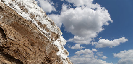 dead sea salt at Jordanの写真素材