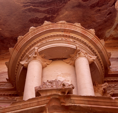 Al Khazneh or The Treasury at Petra, Jordan-- it is a symbol of Jordan, as well as Jordan's most-visited tourist attraction. Petra has been a UNESCO World Heritage Site since 1985の写真素材
