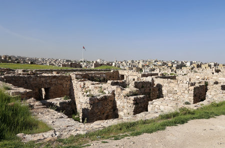 Amman city landmarks-- old roman Citadel Hill,  Jordan