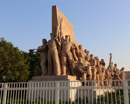 Revolutionary statues at Tiananmen Square in Beijing, Chinaのeditorial素材