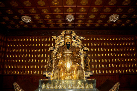 Statue of Xuanzang. Great Wild Goose Pagoda, Xian (Sian, Xi'an), Shaanxi province, China    のeditorial素材