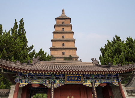 Giant Wild Goose Pagoda or Big Wild Goose Pagoda, is a Buddhist pagoda located in southern Xian (Sian, Xi'an),Shaanxi province, Chinaの写真素材