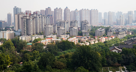 View of the city of Xian (Sian, Xi'an), Shaanxi province, Chinaのeditorial素材