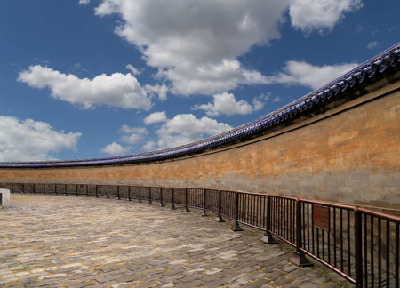 On the territory of the Temple of Heaven (Altar of Heaven), Beijing, Chinaの写真素材