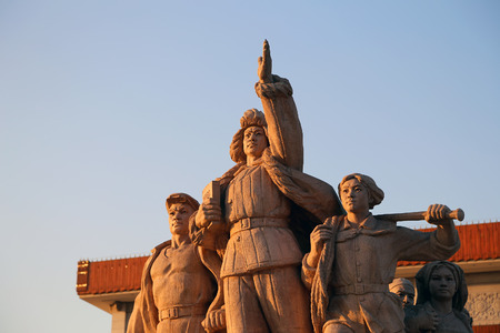 Revolutionary statues at Tiananmen Square in Beijing, Chinaのeditorial素材