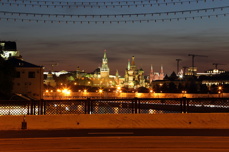 Night view of the Kremlin, Russia, Moscowの写真素材