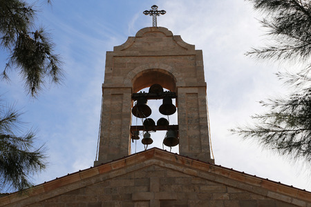 Greek Orthodox Basilica of Saint George in town Madaba, Jordan,  Middle Eastの写真素材