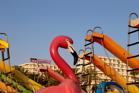 Paddle Boat on the beach. Costa del Sol (Coast of the Sun), Malaga in Andalusia, Spain のeditorial素材