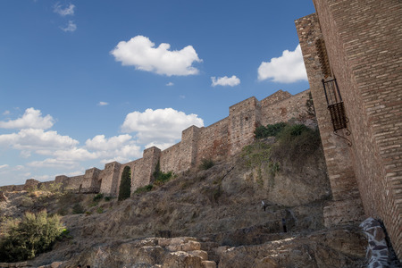 Alcazaba castle on Gibralfaro mountain. Malaga, Andalusia, Spain. The place is declared UNESCO World Heritage Siteのeditorial素材