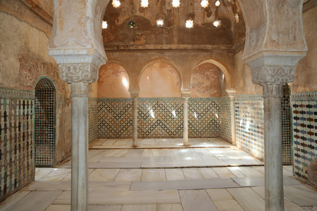 Alhambra Palace - medieval moorish castle in Granada, Andalusia, Spain  のeditorial素材