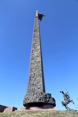 War memorial in Victory Park on Poklonnaya Hill, Moscow, Russia. The memorial complex constructed in memory of those who died during the Great Patriotic warのeditorial素材
