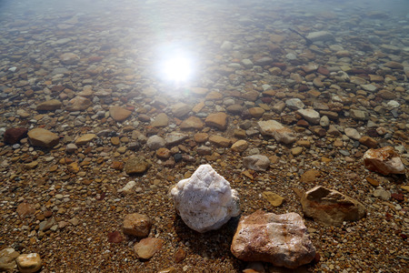 Salt crystallisation at coast of the Dead Sea, Jordanの写真素材