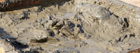 The medical mud on the shore of the Dead Sea, Jordan