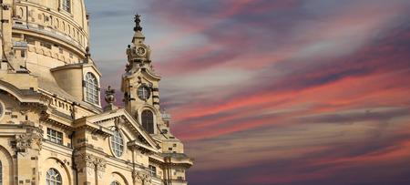Dresden Frauenkirche ( literally Church of Our Lady) is a Lutheran church in Dresden, Germanyの写真素材
