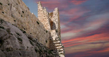 The ayyubid castle of Ajloun in northern Jordan, built in the 12th century, Middle East