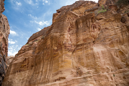 Fragment of rock in the 1.2km long path (As-Siq) in the city of Petra, Jordanのeditorial素材