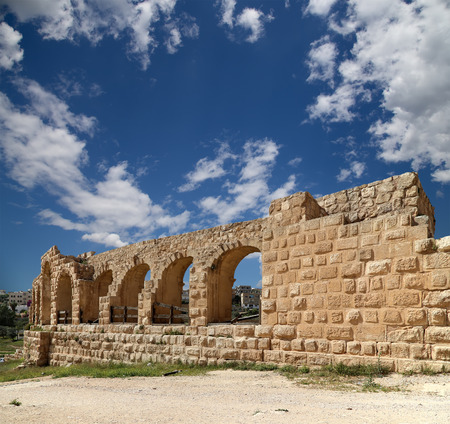 Roman ruins in the Jordanian city of Jerash (Gerasa of Antiquity), capital and largest city of Jerash Governorate, Jordanの写真素材
