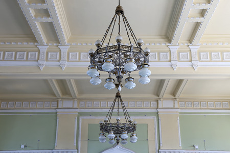 The interior of the Rizhsky railway station (Rizhsky vokzal, Riga station) waiting room-- is one of the nine main railway stations in Moscow, Russia. It was built in 1901のeditorial素材