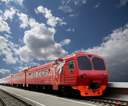 Aeroexpress red train --  is the operator of air rail link services in Moscow, Russia