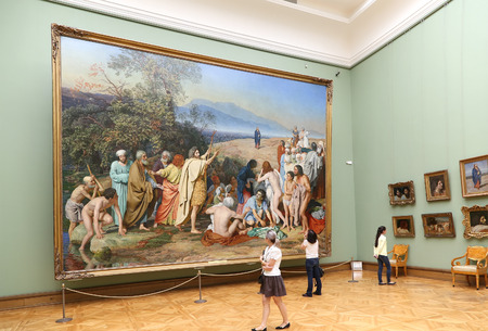 The State Tretyakov Gallery is an art gallery in Moscow, Russia, the foremost depository of Russian fine art in the world. Gallery's history starts in 1856. Hall of artist V.Vasnetsov. Collection - 130,000 exhibitsのeditorial素材