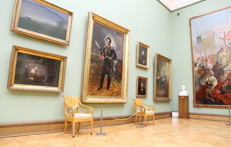 The State Tretyakov Gallery is an art gallery in Moscow, Russia, the foremost depository of Russian fine art in the world. Gallery's history starts in 1856. Hall of artist V.Vasnetsov. Collection - 130,000 exhibitsのeditorial素材