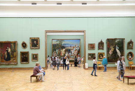 The State Tretyakov Gallery is an art gallery in Moscow, Russia, the foremost depository of Russian fine art in the world. Gallery's history starts in 1856. Hall of artist V.Vasnetsov. Collection - 130,000 exhibitsのeditorial素材