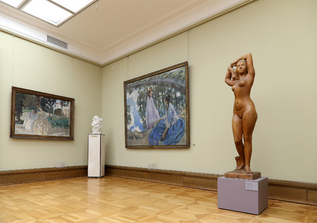 The State Tretyakov Gallery is an art gallery in Moscow, Russia, the foremost depository of Russian fine art in the world. Gallery's history starts in 1856. Hall of artist V.Vasnetsov. Collection - 130,000 exhibitsのeditorial素材