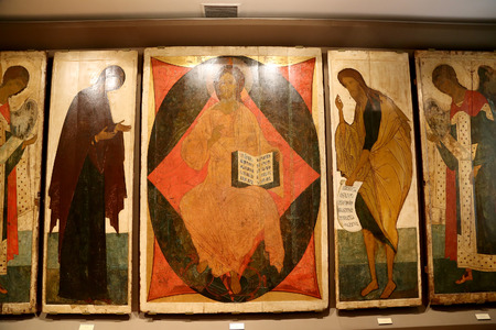 The State Tretyakov Gallery is an art gallery in Moscow, Russia, the foremost depository of Russian fine art in the world. Gallery's history starts in 1856. Hall of artist V.Vasnetsov. Collection - 130,000 exhibitsのeditorial素材