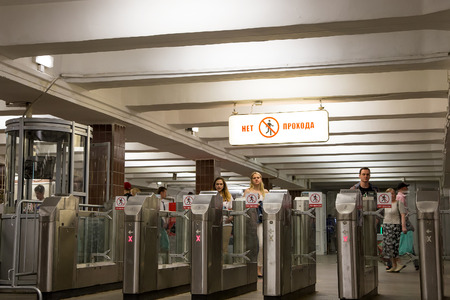 Metro station KomsomolskayaÂ (Sokolnicheskaya Line) in Moscow, Russia. It was opened in  15.05.1935のeditorial素材