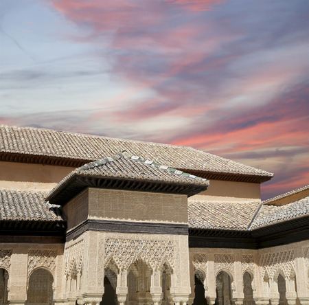 Alhambra Palace - medieval moorish castle in Granada, Andalusia, Spainのeditorial素材