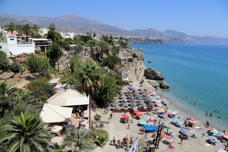 View from Balcon de Europa in Nerja, Spainのeditorial素材