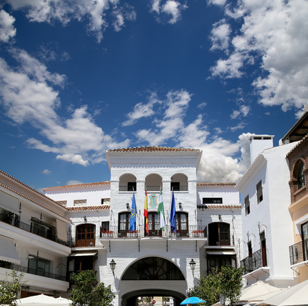Buildings in Nerja, Andalusia, Spain. It is on the country southern Mediterranean coast, about 50 km east of Malagaのeditorial素材