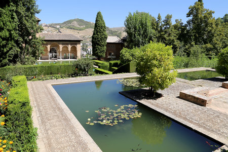 Alhambra Palace - medieval moorish castle in Granada, Andalusia, Spain