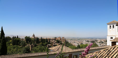Alhambra Palace - medieval moorish castle in Granada, Andalusia, Spain