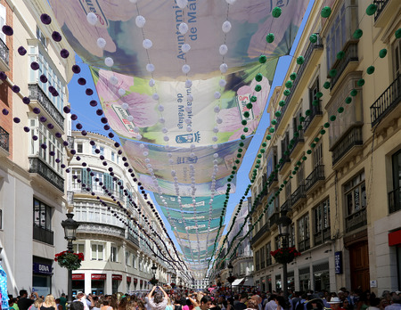 Larios street, the main street of Malaga, Andalusia, Spainのeditorial素材