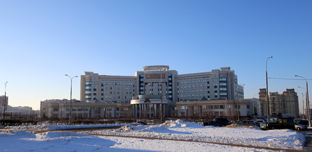 Educational building-- Lomonosov Moscow State University (It is written in Russian), Russiaのeditorial素材