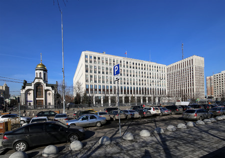The building of the Ministry of Internal Affairs of the Russian Federation (It is written in Russian) . Zhitnaya St. 16, Moscow,  Russiaのeditorial素材