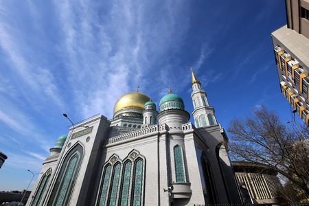 Moscow Cathedral Mosque, Russia -- the main mosque in Moscow, new landmarkの写真素材
