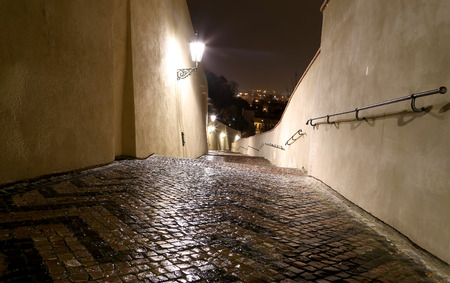 Landmarks, in the Prague Castle complex, Czech Republic(Night view ). Prague Castle is the most visited attraction in the city.のeditorial素材