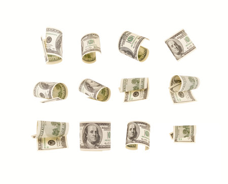dollar bills close up, U.S. currency