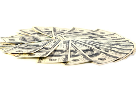 One hundred dollar bills close up, U.S. currencyの写真素材