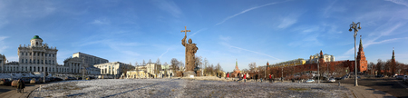 Monument to Holy Prince Vladimir the Great on Borovitskaya Square in Moscow near the Kremlin, Russia.  The opening ceremony took place on November 4, 2016のeditorial素材
