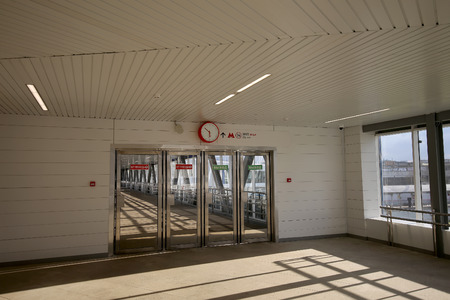 Moscow Central Circle - Little Ring, MCC,or MK MZD,  Russia. ZIL railway stationのeditorial素材