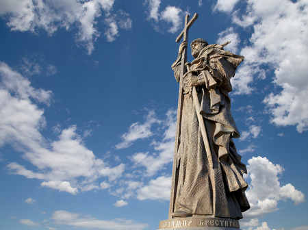 Monument to Holy Prince Vladimir the Great on Borovitskaya Square in Moscow near the Kremlin, Russia.  The opening ceremony took place on November 4, 2016のeditorial素材